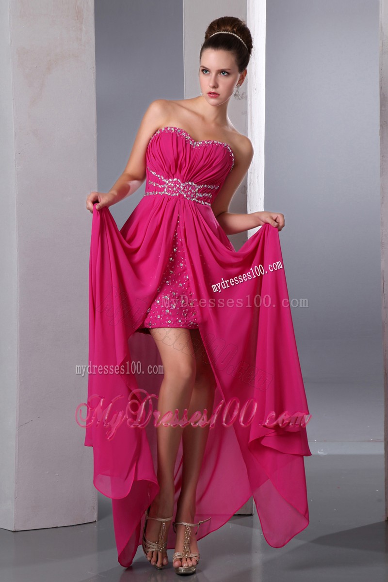 Hot Pink Column Sweetheart Floor-length Beading 2013 Cocktail Dress