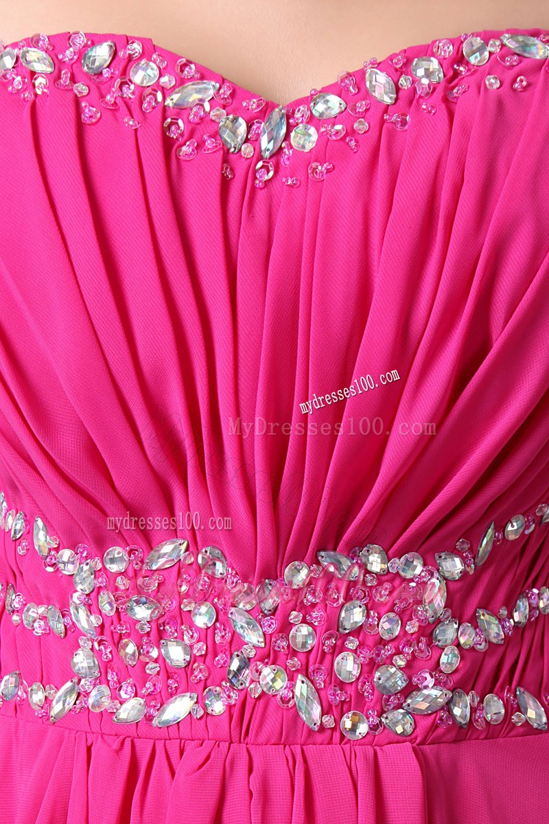 Hot Pink Column Sweetheart Floor-length Beading 2013 Cocktail Dress