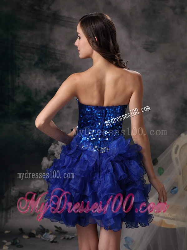Cute Royal Blue Cocktail Dress Sweetheart Beading Mini-length