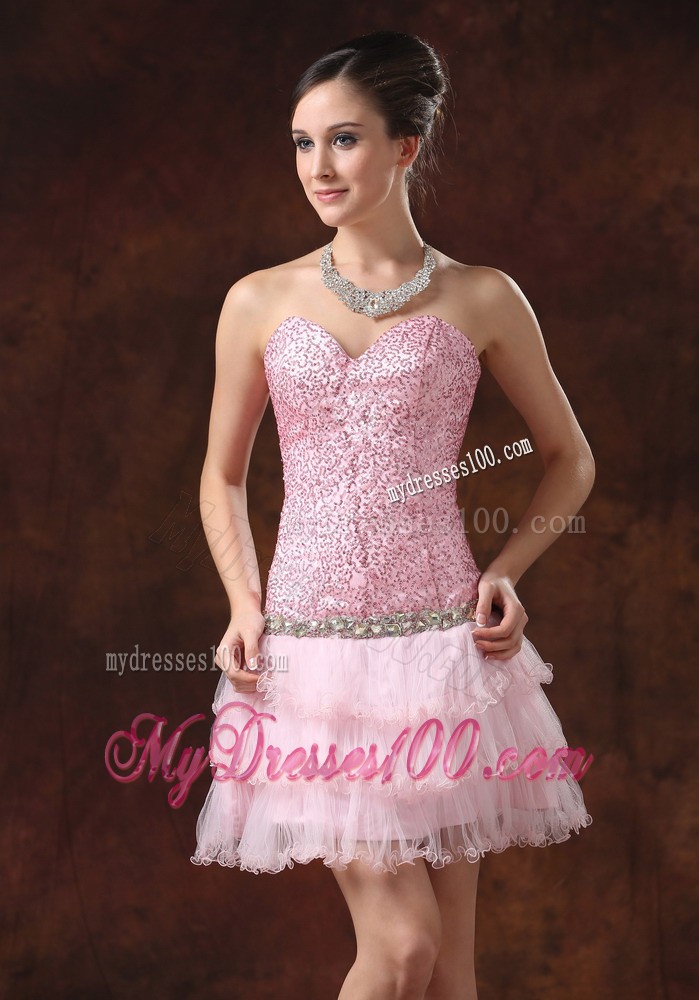2013 Cute Sequin Sweetheart Mini-length Beaded 2013 Cocktail Dresses