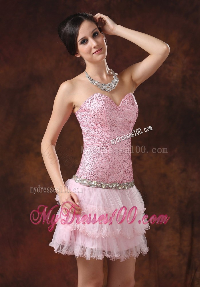 2013 Cute Sequin Sweetheart Mini-length Beaded 2013 Cocktail Dresses