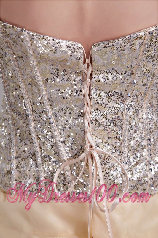 Champagne Princess Sweetheart Short Sequins 2013 Cocktail Dresses