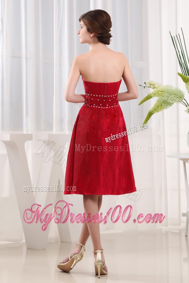 Sweetheart Wine Red Mother of the Bride Dress with Ruching