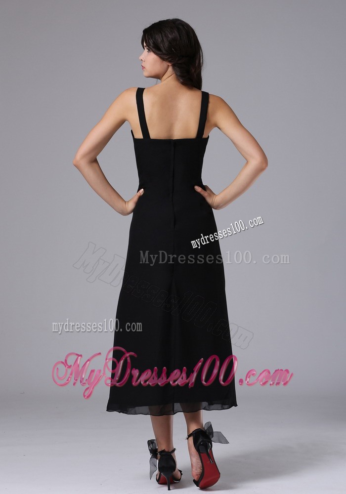 Black Jacket Straps and Beading Mother of the Bride Dress with Layers