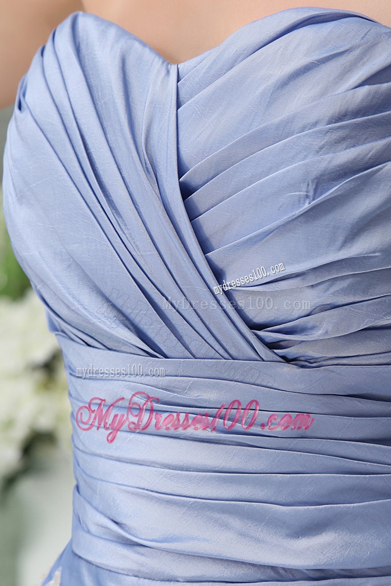 Column Sweetheart Short Lilac Ruffled Layers Appliques Mother Bride Dress