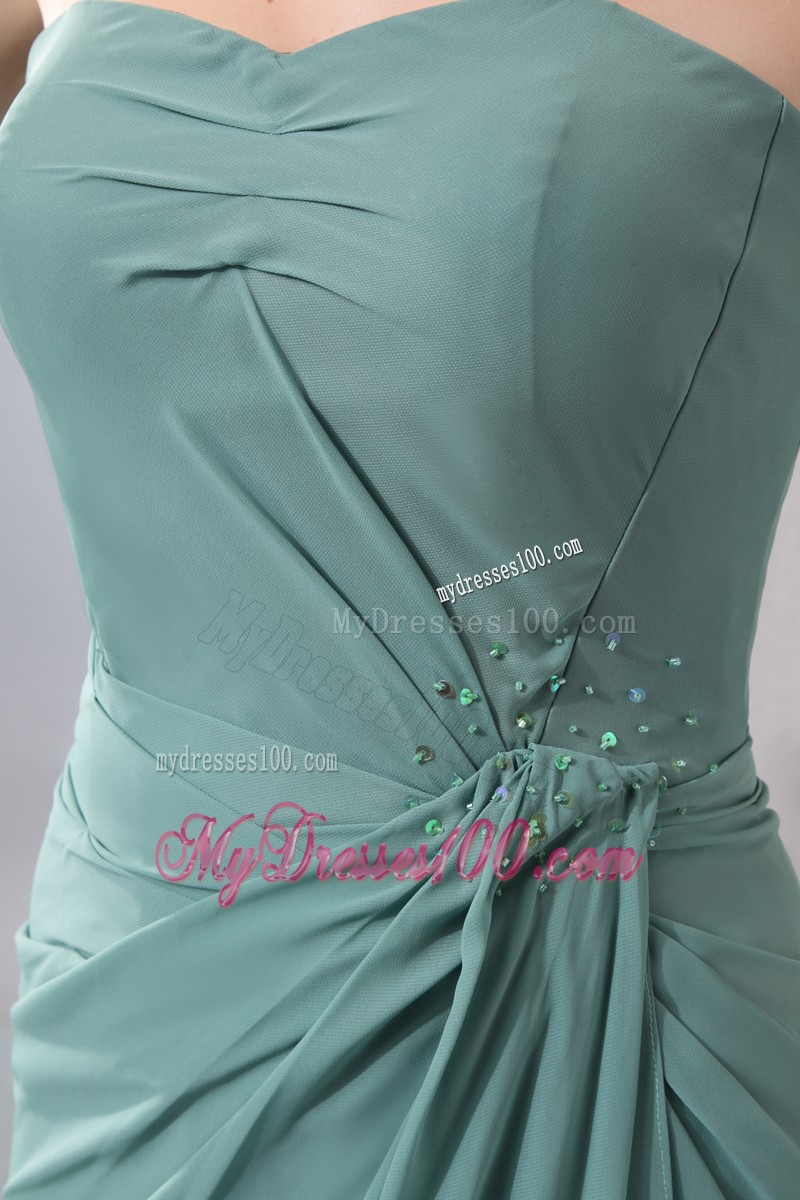 Green Column Sweetheart Sequins Prom Dress with Matching Jacket