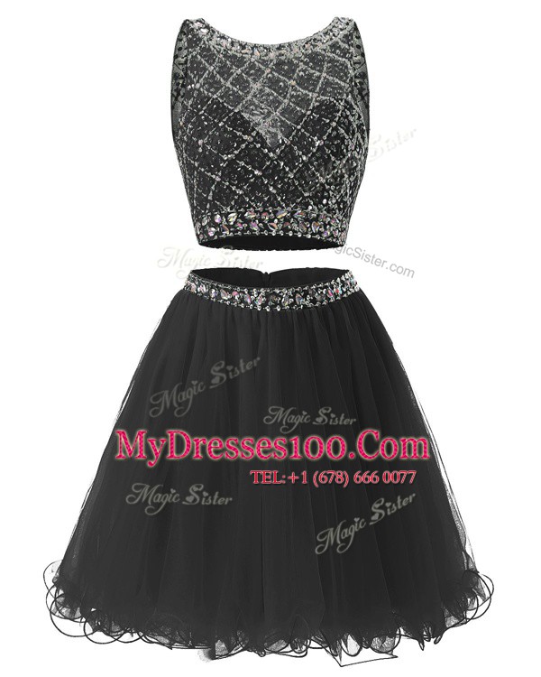 Sweetheart Sleeveless Side Zipper Party Dress for Toddlers Black Organza