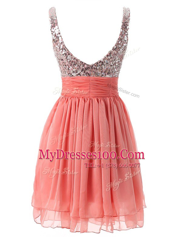 Latest Straps Sleeveless Zipper Homecoming Dress Lavender Chiffon