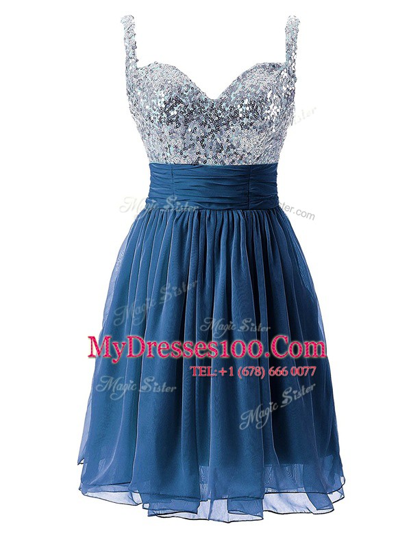 Cute Sleeveless Zipper Knee Length Beading Prom Dress