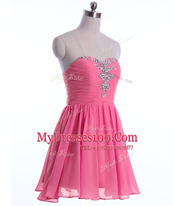 Designer Sweetheart Sleeveless Organza Prom Party Dress Beading Lace Up