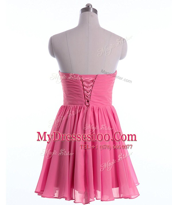 Designer Sweetheart Sleeveless Organza Prom Party Dress Beading Lace Up