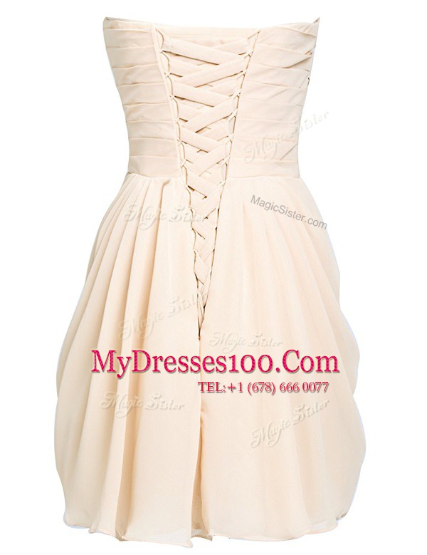 New Style Sweetheart Sleeveless Lace Up Cocktail Dresses Lavender Chiffon
