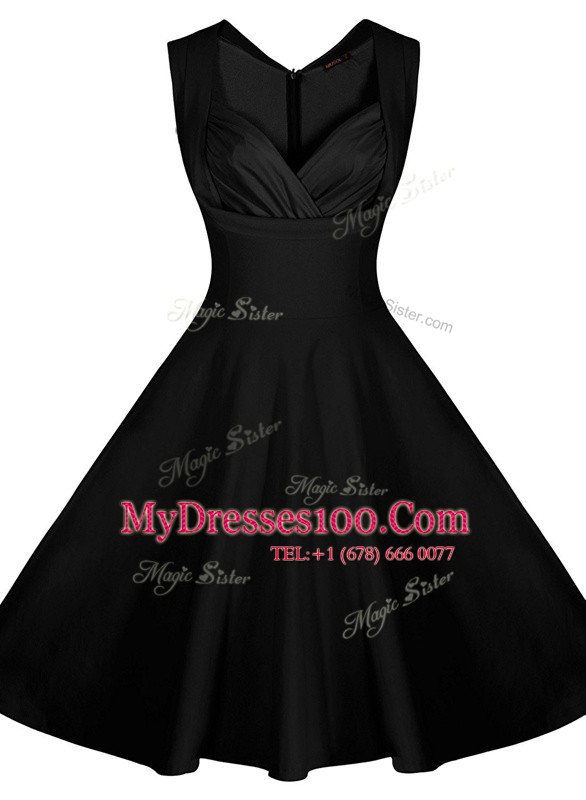 Free and Easy Black Prom Gown Prom and Party and For with Ruching Sweetheart Sleeveless Zipper
