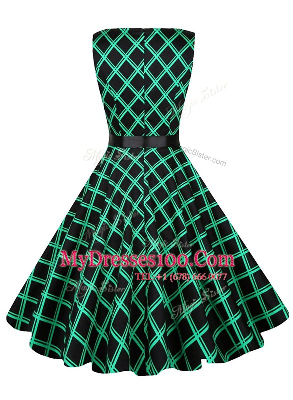 Fantastic Scoop Sleeveless Sashes ribbons and Pattern Zipper Prom Dresses
