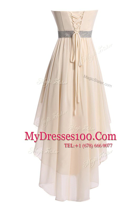 Blue Prom Dresses Prom and Party and For with Belt Sweetheart Sleeveless Lace Up