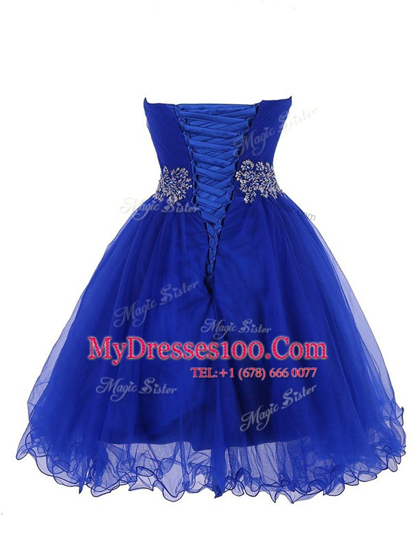 Gorgeous Apple Green Empire Organza Sweetheart Sleeveless Belt Mini Length Lace Up Dress for Prom