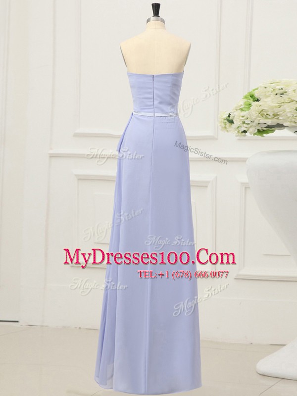 Sleeveless Ruching and Belt Zipper Dress for Prom