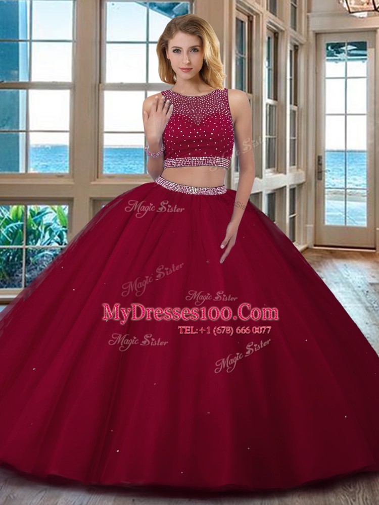 Designer Scoop Royal Blue Sleeveless Tulle Backless Vestidos de Quinceanera for Military Ball and Sweet 16 and Quinceanera