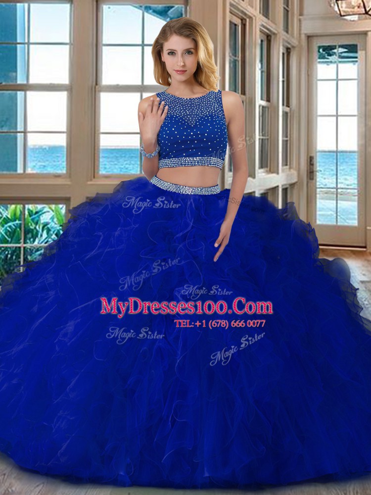 Extravagant Floor Length Pink Quinceanera Dress Scoop Sleeveless Backless