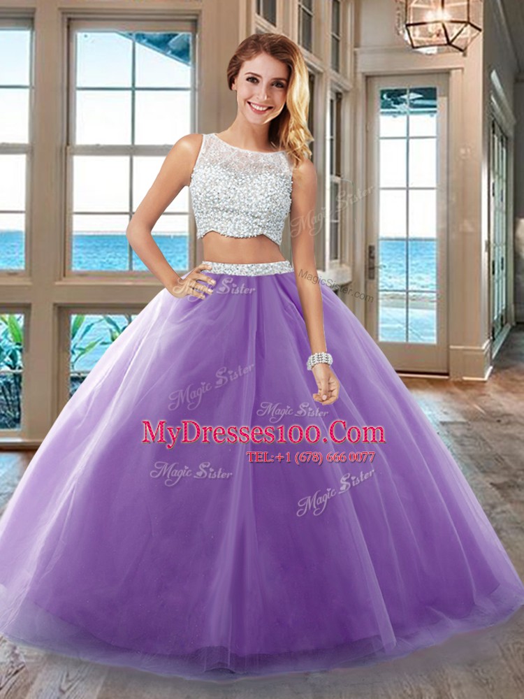 Sleeveless Beading Side Zipper Quinceanera Gown