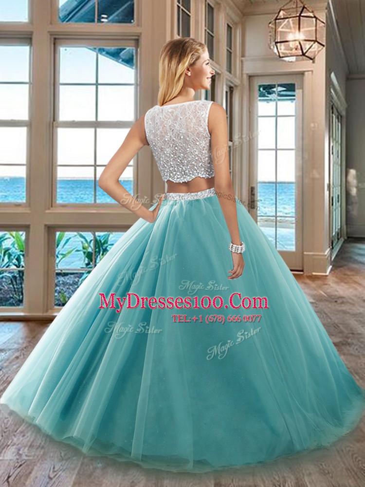 Sleeveless Beading Side Zipper Quinceanera Gown