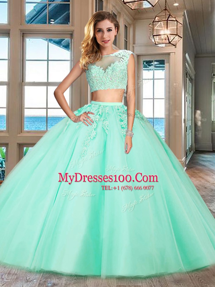 Edgy Cap Sleeves Appliques Zipper 15th Birthday Dress