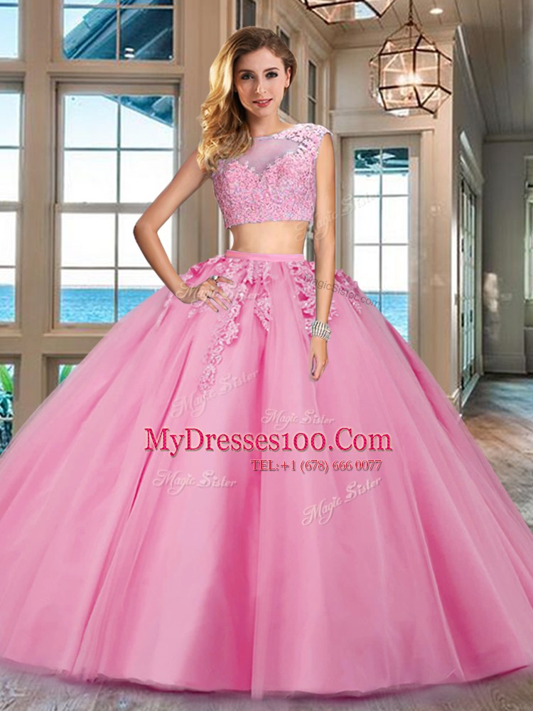 Edgy Cap Sleeves Appliques Zipper 15th Birthday Dress