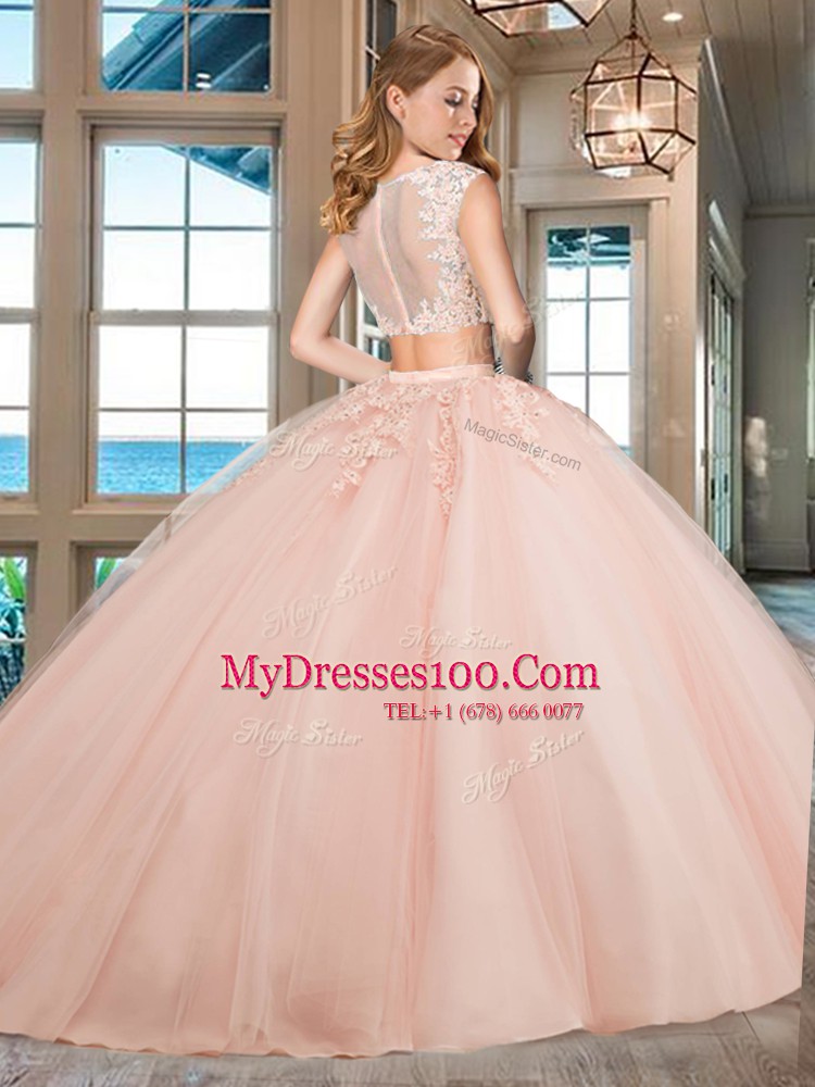 Edgy Cap Sleeves Appliques Zipper 15th Birthday Dress
