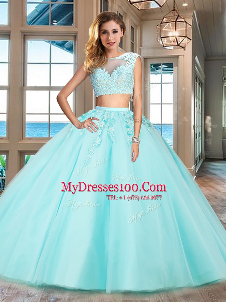 Edgy Cap Sleeves Appliques Zipper 15th Birthday Dress