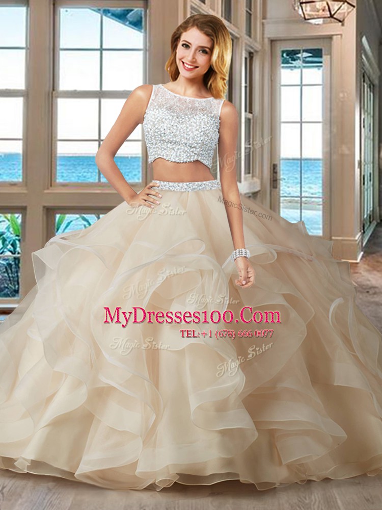 Custom Fit Light Blue Sleeveless Organza Side Zipper 15th Birthday Dress for Military Ball and Sweet 16 and Quinceanera
