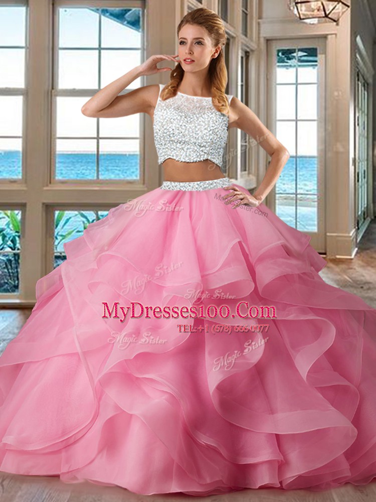 Custom Fit Light Blue Sleeveless Organza Side Zipper 15th Birthday Dress for Military Ball and Sweet 16 and Quinceanera