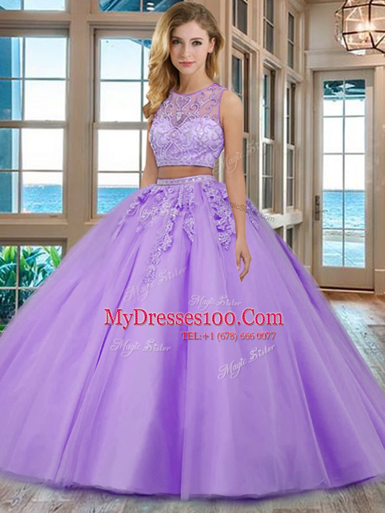 Most Popular Scoop Aqua Blue Tulle Zipper Sweet 16 Quinceanera Dress Sleeveless Floor Length Beading and Appliques