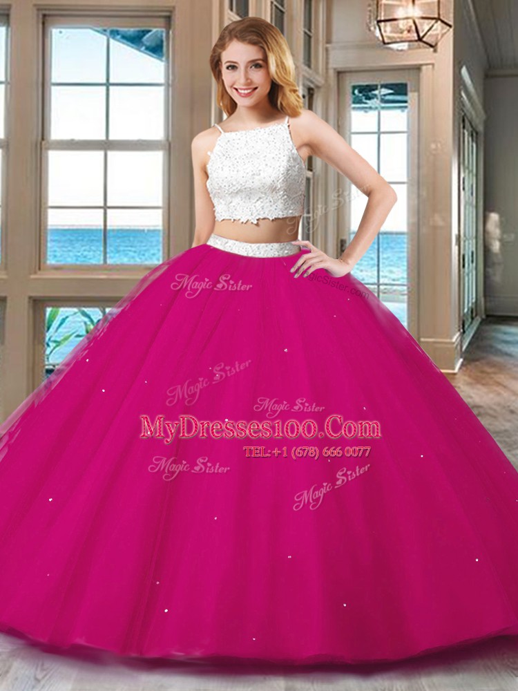 Admirable Pink Straps Neckline Beading Quince Ball Gowns Sleeveless Backless