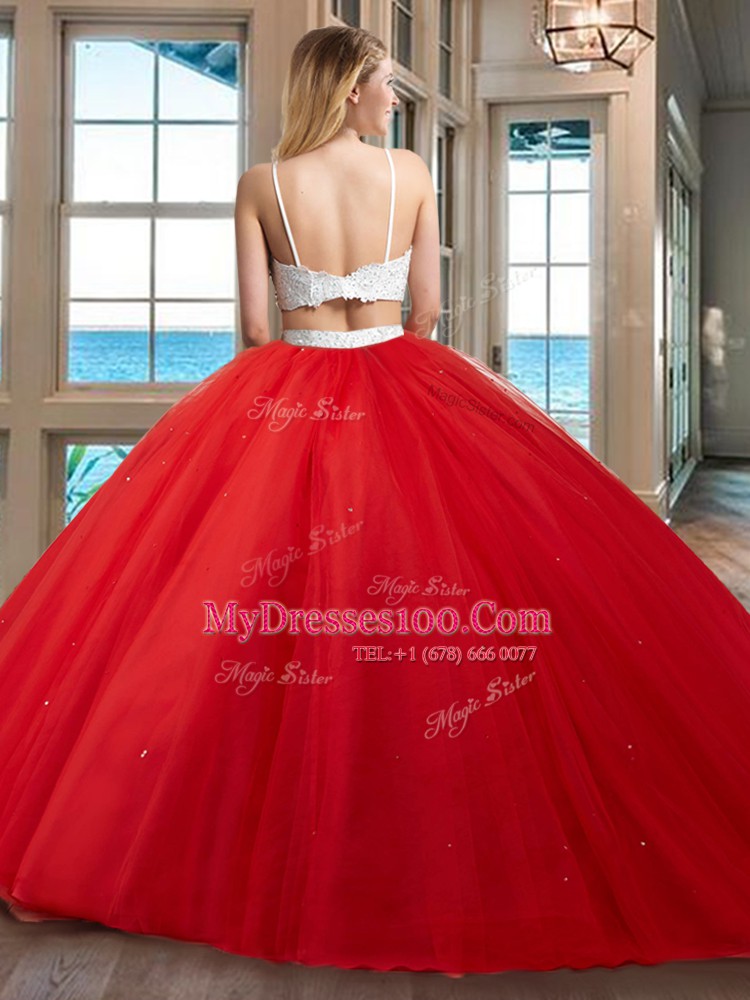 Admirable Pink Straps Neckline Beading Quince Ball Gowns Sleeveless Backless