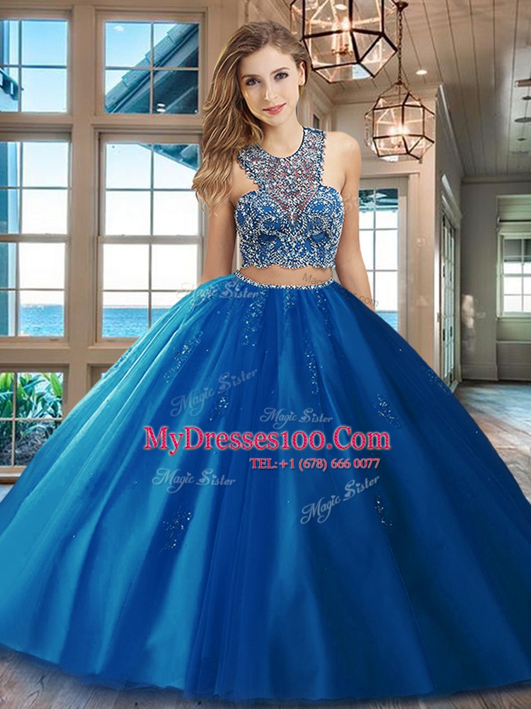 Red Sweet 16 Dress Military Ball and Sweet 16 and Quinceanera and For with Beading and Appliques Scoop Sleeveless Brush Train Criss Cross