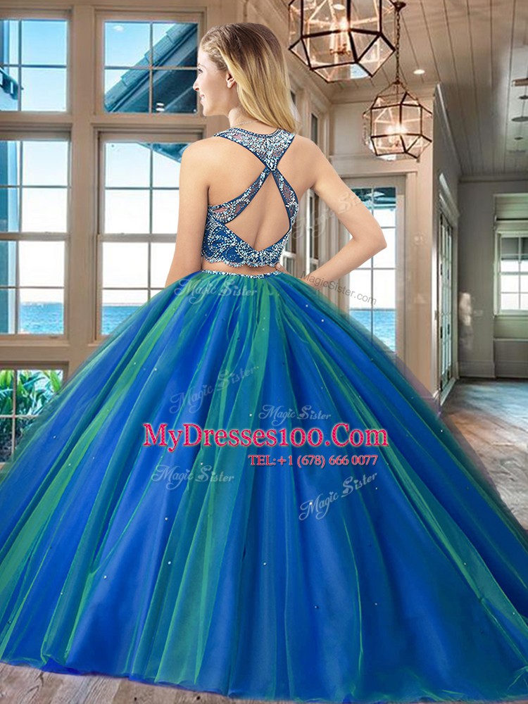Adorable Scoop Beading Quinceanera Gowns Fuchsia Criss Cross Sleeveless Floor Length