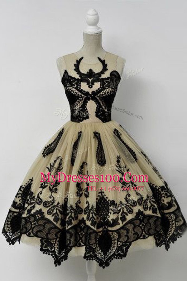Clearance Scoop Knee Length Ball Gowns Sleeveless Champagne Cocktail Dresses Zipper