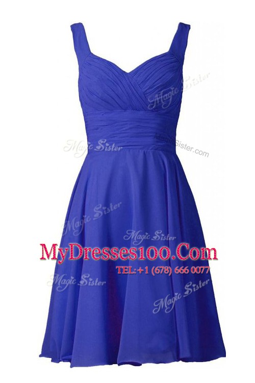 Off the Shoulder Sleeveless Knee Length Pleated Zipper Prom Evening Gown with Turquoise