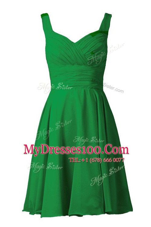 Off the Shoulder Sleeveless Knee Length Pleated Zipper Prom Evening Gown with Turquoise