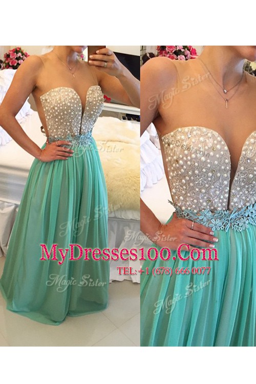 Sleeveless Beading Zipper Dress for Prom
