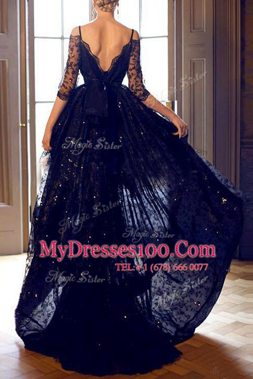 Off the Shoulder Half Sleeves Lace Backless Club Wear