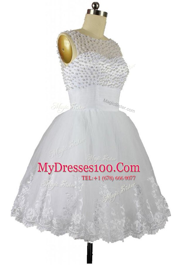 Sleeveless Beading and Appliques Zipper Evening Dresses