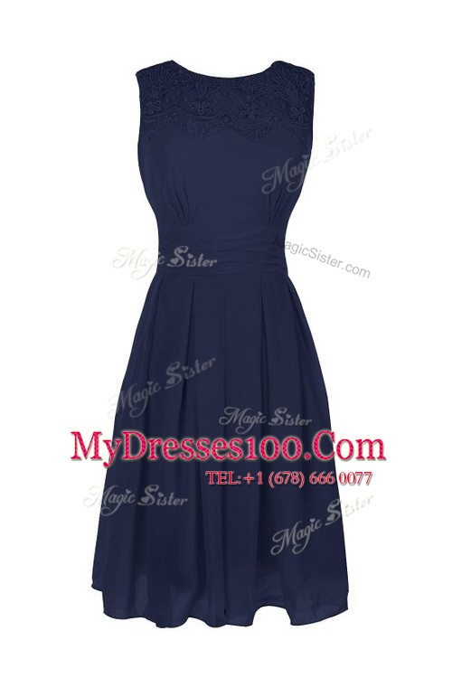 Comfortable Tea Length Zipper Evening Dress Apple Green for Prom and Party with Belt