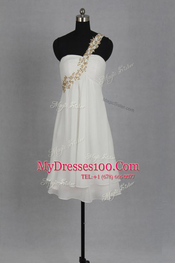 Tea Length White Cocktail Dresses Sweetheart Sleeveless Zipper