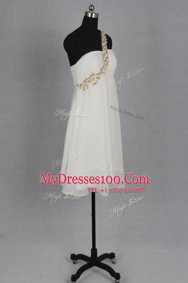 Tea Length White Cocktail Dresses Sweetheart Sleeveless Zipper