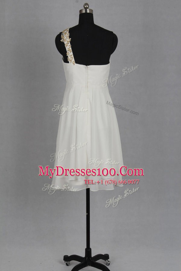 Tea Length White Cocktail Dresses Sweetheart Sleeveless Zipper