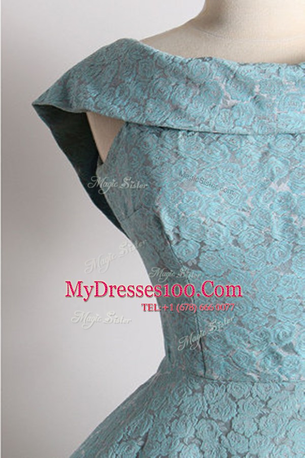 Fashion Scoop Lace Sleeveless Knee Length Going Out Dresses and Ruching