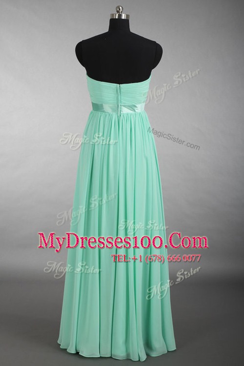 Sleeveless Ruching Zipper Prom Evening Gown