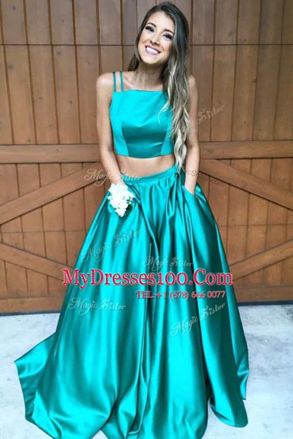 Edgy Zipper Prom Party Dress Green for Prom and Party with Ruching Sweep Train