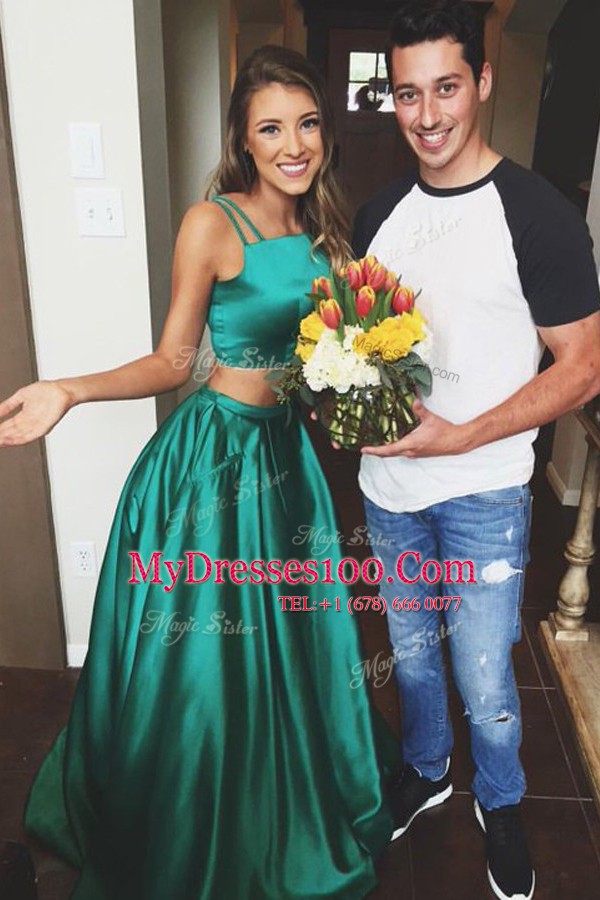 Edgy Zipper Prom Party Dress Green for Prom and Party with Ruching Sweep Train